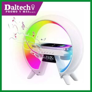 Bocina Despertador Luz Led Noche Cargador Inalámbrico 4 En 1